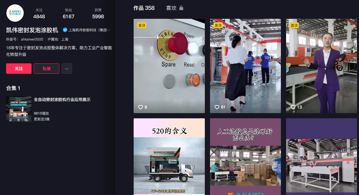 凯伟集团部分短视频账号